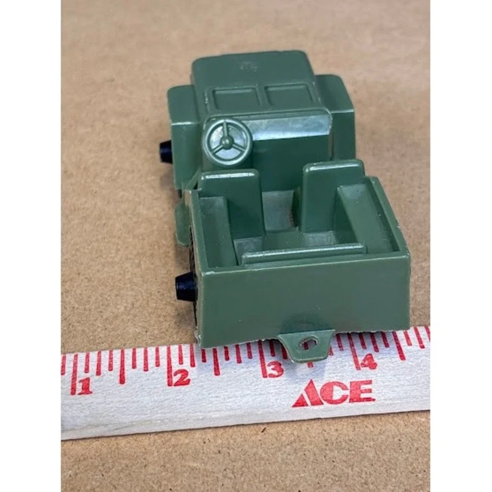 Vintage Tim-Mee Toys Olive Green Plastic Military Jeep Aurora‎ ILL USA 4.5 Inch